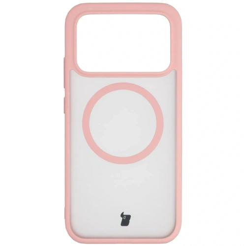 Etui z pierścieniem magnetycznym + szkło hartowane Bizon MatteO Pack do Xiaomi POCO F8 Pro, przydymione-jasnoróżowe