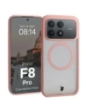 Etui z pierścieniem magnetycznym + szkło hartowane Bizon MatteO Pack do Xiaomi POCO F8 Pro, przydymione-jasnoróżowe