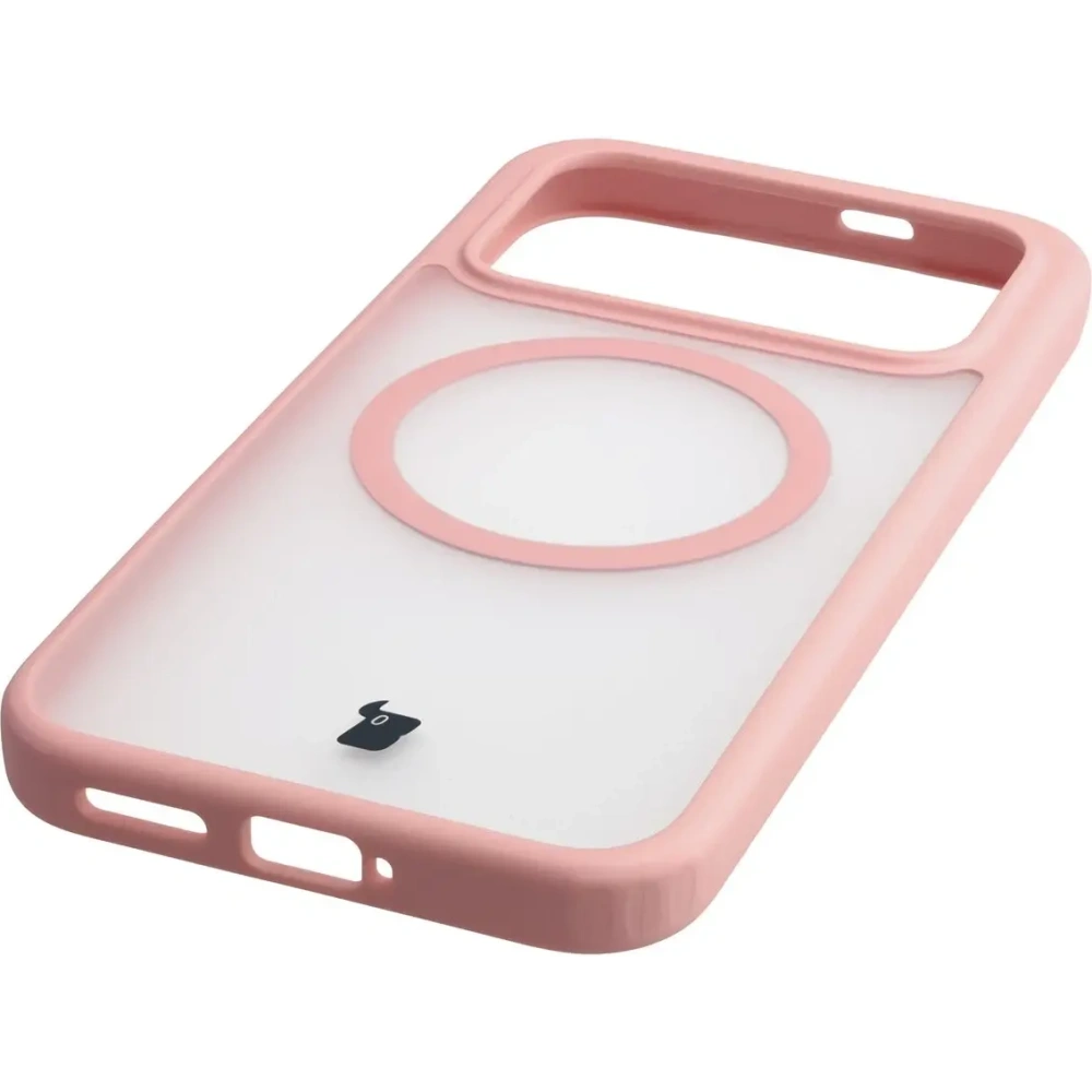Etui z pierścieniem magnetycznym + szkło hartowane Bizon MatteO Pack do Xiaomi POCO F8 Pro, przydymione-jasnoróżowe