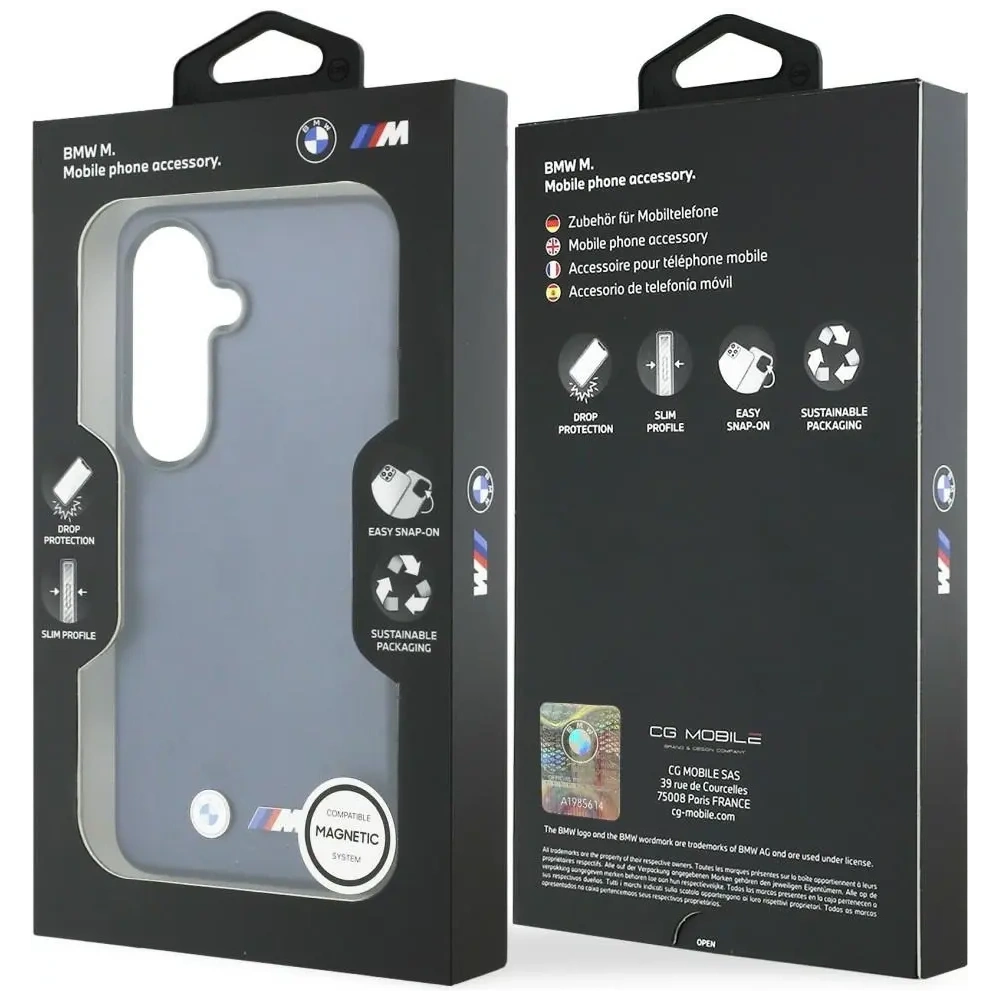 Etui BMW M Metal Logo MagSafe do Samsung Galaxy S26 granatowy