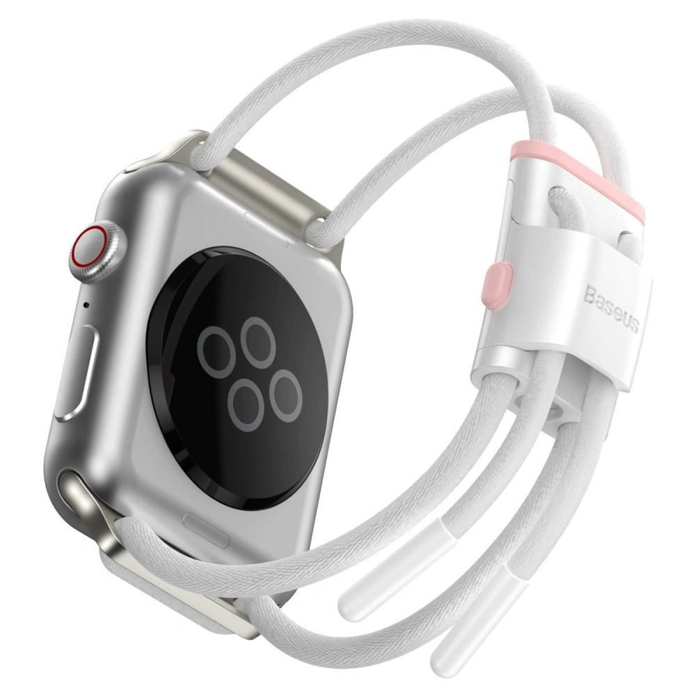 Pasek Baseus Lets Go Apple Watch 4/5/6/7/SE/8/9/Ultra 44/45/49mm (biało-różowy)
