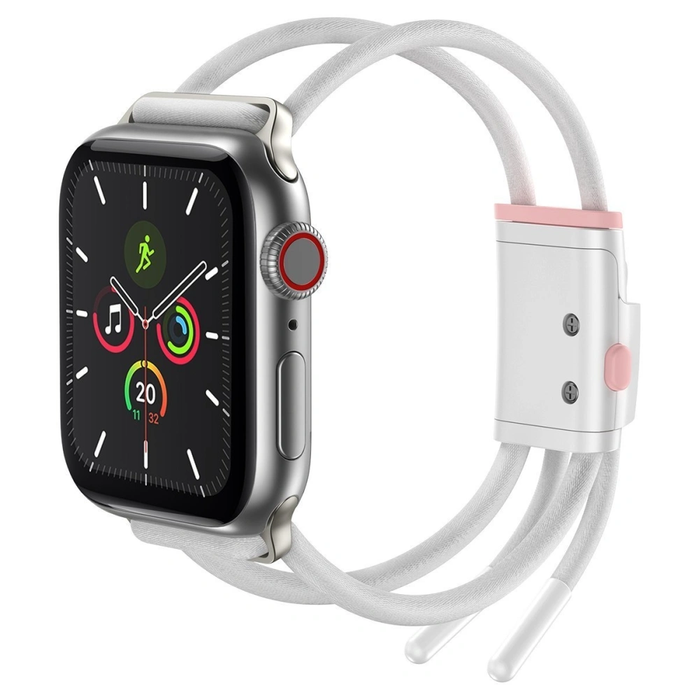 Pasek Baseus Lets Go Apple Watch 4/5/6/7/SE/8/9/Ultra 44/45/49mm (biało-różowy)