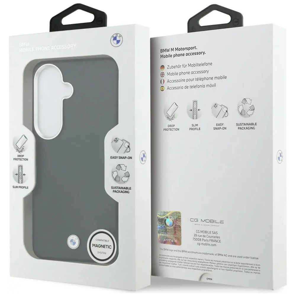 Etui BMW Sign Metal Logo MagSafe do Samsung Galaxy S26 czarny