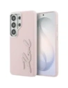 Etui Karl Lagerfeld Grained Signature Metal Resin Logo do Samsung Galaxy S26 Ultra różowy