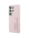 Etui Karl Lagerfeld Grained Signature Metal Resin Logo do Samsung Galaxy S26 Ultra różowy