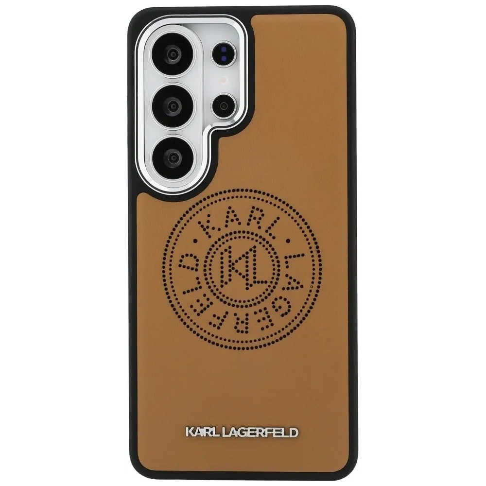 Etui Karl Lagerfeld Perforated KL MagSafe do Samsung Galaxy S26 Ultra brązowy