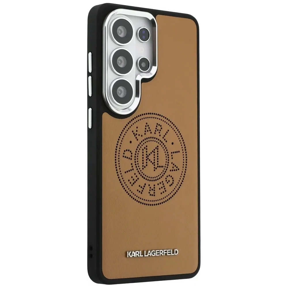 Etui Karl Lagerfeld Perforated KL MagSafe do Samsung Galaxy S26 Ultra brązowy