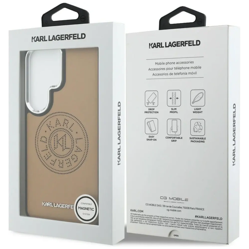 Etui Karl Lagerfeld Perforated KL MagSafe do Samsung Galaxy S26 Ultra brązowy