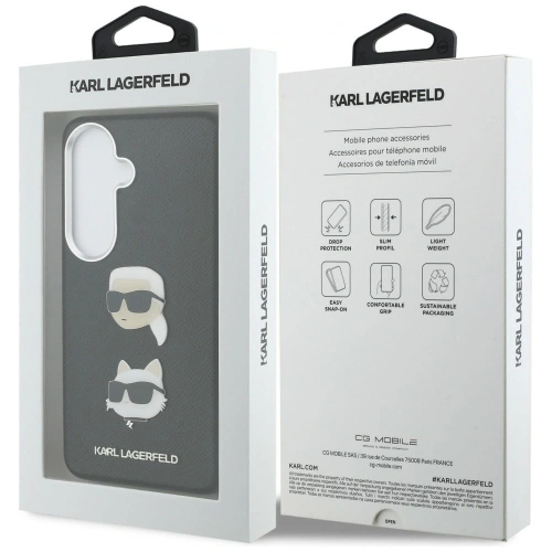 Etui Karl Lagerfeld Saffiano Double Heads Metal do Samsung Galaxy S26 czarny