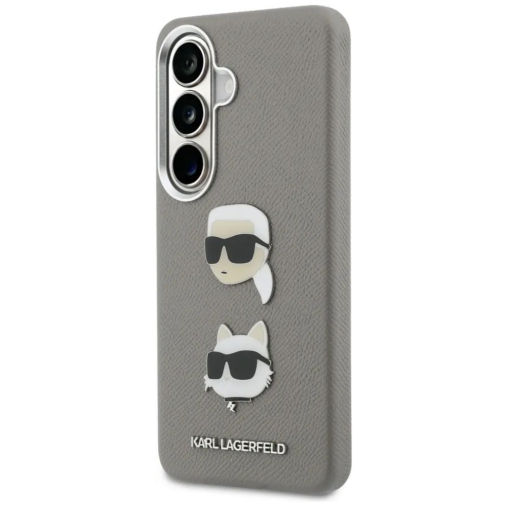 Etui Karl Lagerfeld Saffiano Double Heads Metal do Samsung Galaxy S26 srebrny