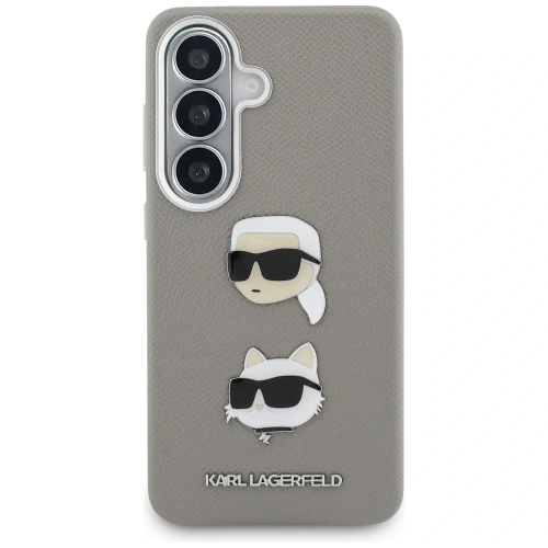 Etui Karl Lagerfeld Saffiano Double Heads Metal do Samsung Galaxy S26 srebrny