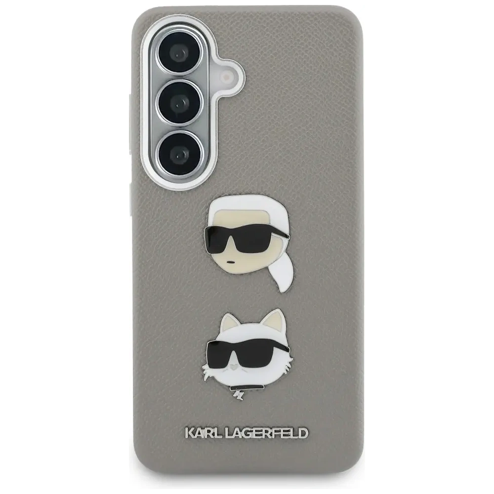 Etui Karl Lagerfeld Saffiano Double Heads Metal do Samsung Galaxy S26 srebrny