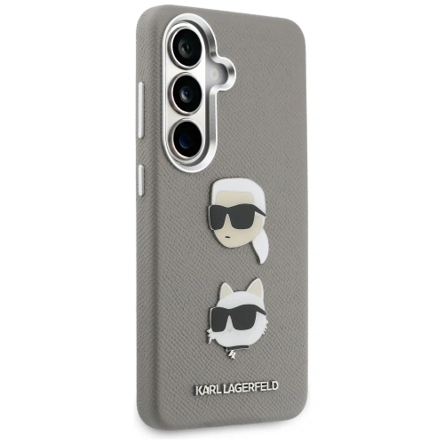 Etui Karl Lagerfeld Saffiano Double Heads Metal do Samsung Galaxy S26 srebrny