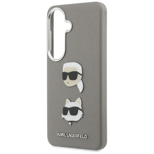 Etui Karl Lagerfeld Saffiano Double Heads Metal do Samsung Galaxy S26 srebrny