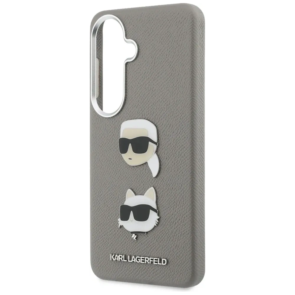 Etui Karl Lagerfeld Saffiano Double Heads Metal do Samsung Galaxy S26 srebrny