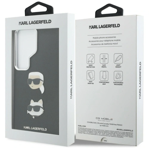 Etui Karl Lagerfeld Saffiano Double Heads Metal do Samsung Galaxy S26 Ultra czarny