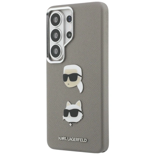 Etui Karl Lagerfeld Saffiano Double Heads Metal do Samsung Galaxy S26 Ultra srebrny