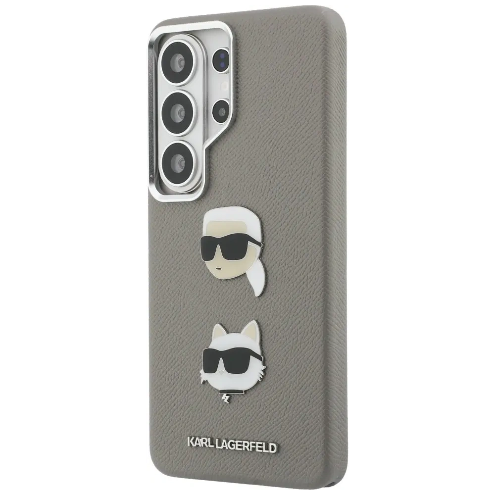 Etui Karl Lagerfeld Saffiano Double Heads Metal do Samsung Galaxy S26 Ultra srebrny
