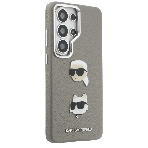Etui Karl Lagerfeld Saffiano Double Heads Metal do Samsung Galaxy S26 Ultra srebrny