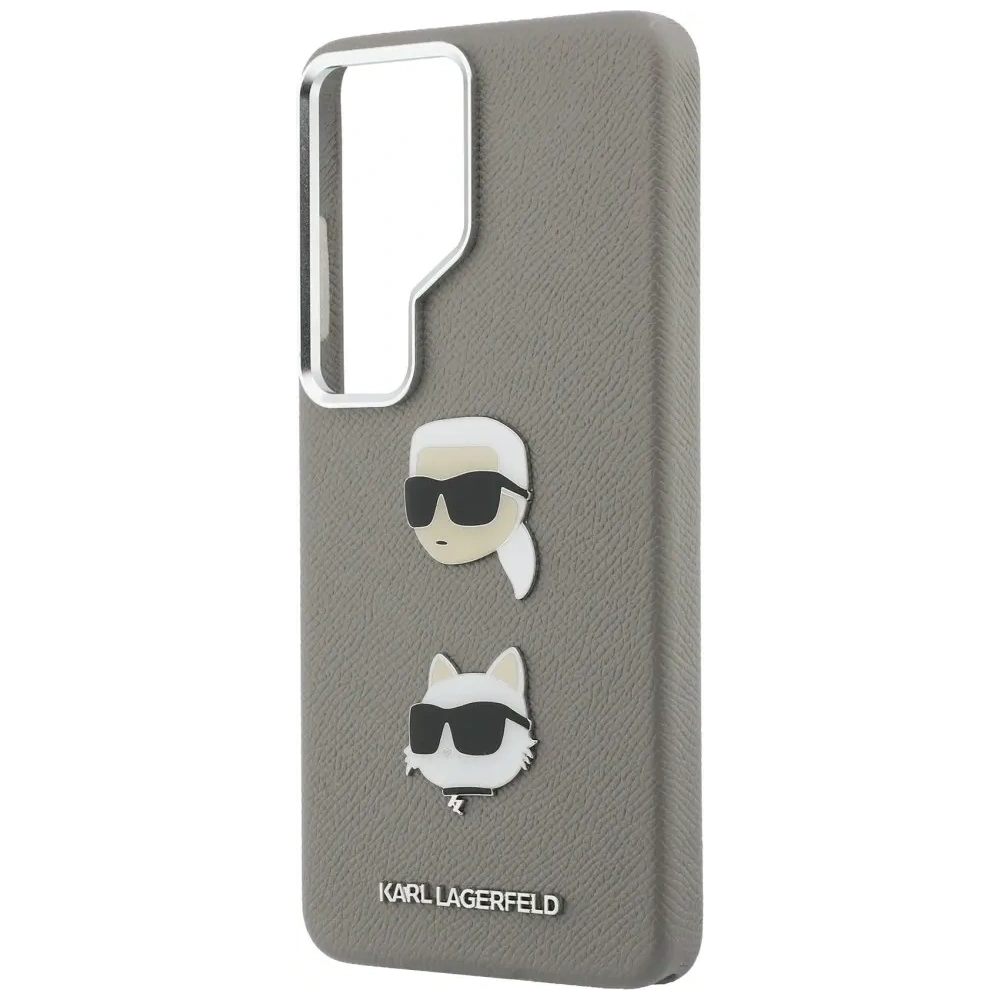 Etui Karl Lagerfeld Saffiano Double Heads Metal do Samsung Galaxy S26 Ultra srebrny