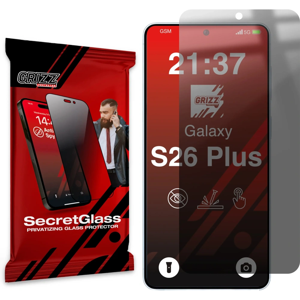 Matowe szkło prywatyzujące GrizzGlass SecretGlass do Samsung Galaxy S26+ Plus