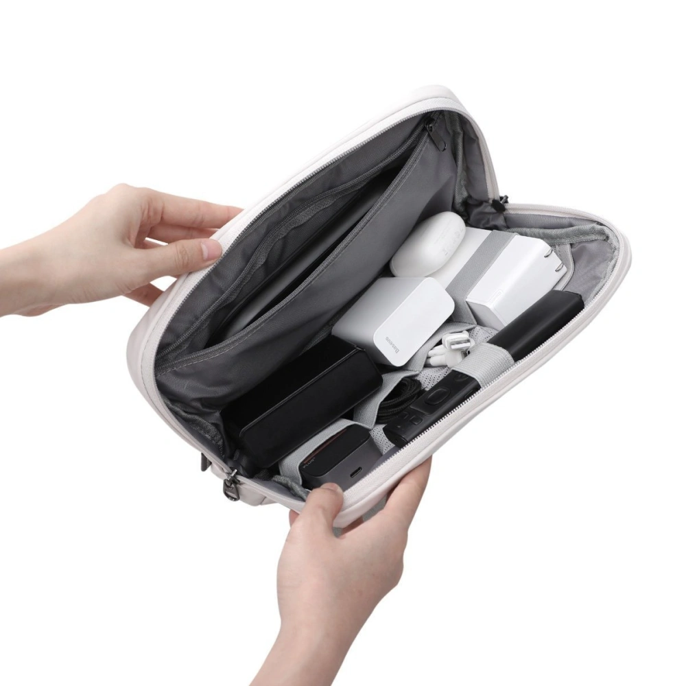 Etui Baseus Basics S na akcesoria, wstrząsoodporne, wodoodporne 220x140x60mm (białe)