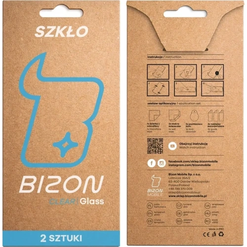 Szkło hartowane Bizon Glass Clear Duo do Samsung Galaxy S26+ Plus / S25 Edge [2 PACK]