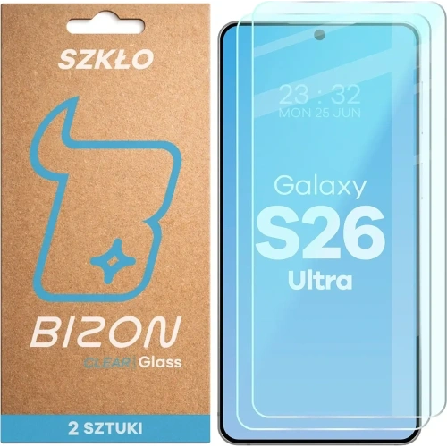 Szkło hartowane Bizon Glass Clear Duo do Samsung Galaxy S26 Ultra [2 PACK]