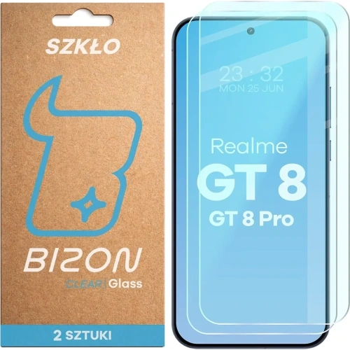Szkło hartowane Bizon Glass Clear Duo do Realme GT 8 / 8 Pro [2 PACK]