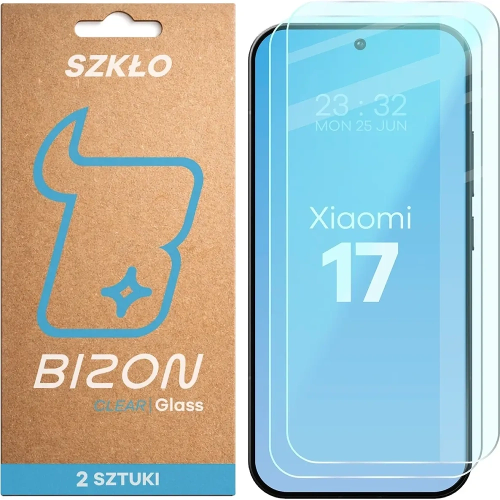 Szkło hartowane Bizon Glass Clear Duo do Xiaomi 17 [2 PACK]