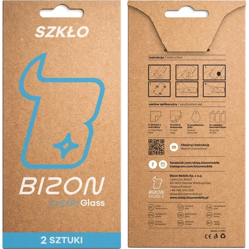 Szkło hartowane Bizon Glass Clear Duo do Xiaomi 17 [2 PACK]