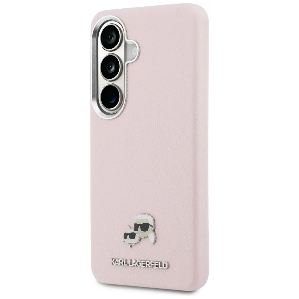 Etui Karl Lagerfeld Saffiano KC Metal Logo MagSafe do Samsung Galaxy S26 różowy
