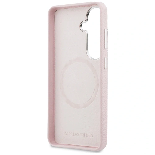 Etui Karl Lagerfeld Saffiano KC Metal Logo MagSafe do Samsung Galaxy S26 różowy