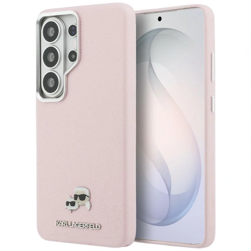 Etui Karl Lagerfeld Saffiano KC Metal Logo MagSafe do Samsung Galaxy S26 Ultra różowy