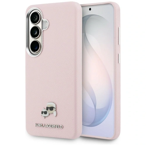 Etui Karl Lagerfeld Saffiano KC Metal Logo MagSafe do Samsung Galaxy S26+ Plus różowy
