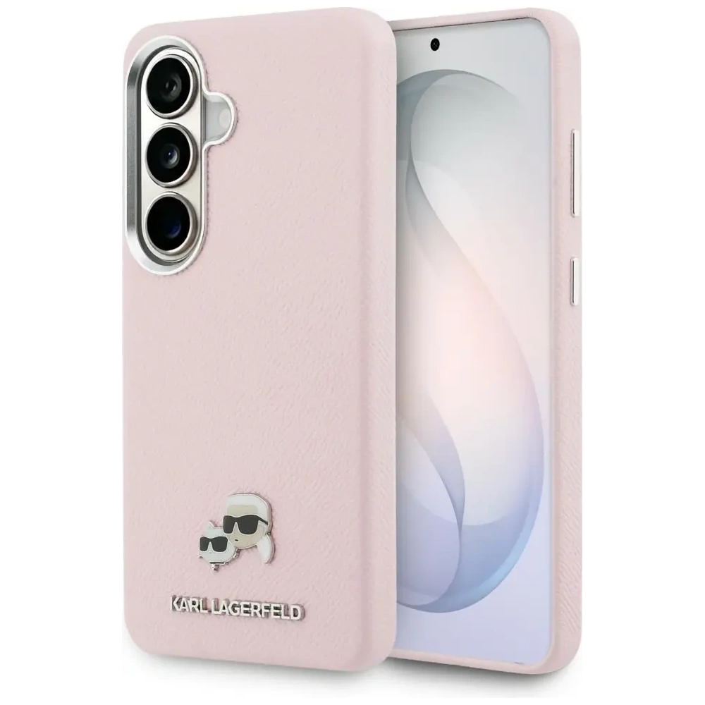 Etui Karl Lagerfeld Saffiano KC Metal Logo MagSafe do Samsung Galaxy S26+ Plus różowy
