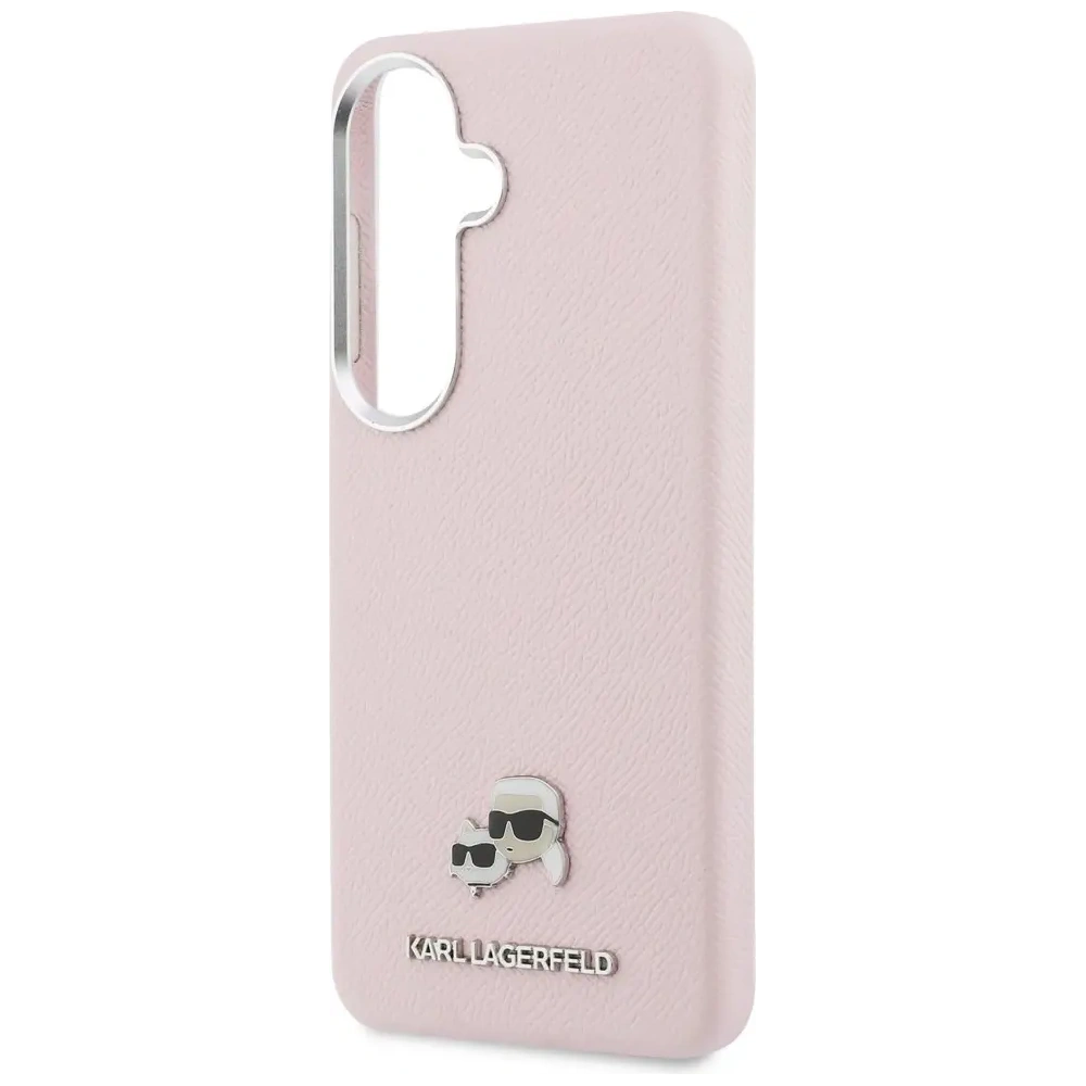 Etui Karl Lagerfeld Saffiano KC Metal Logo MagSafe do Samsung Galaxy S26+ Plus różowy