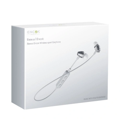 Buy Baseus Encok S09 wireless sports headphones (white) - BSU1724WHT - {ean13} - Home Screen Store Europe