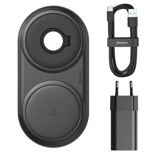 Kup Încărcător wireless inductiv 2 în 1 Baseus Planet, smartphone + Apple Watch, 24W (negru) - BSU1725BLK - {ean13} - Sklep Home Screen