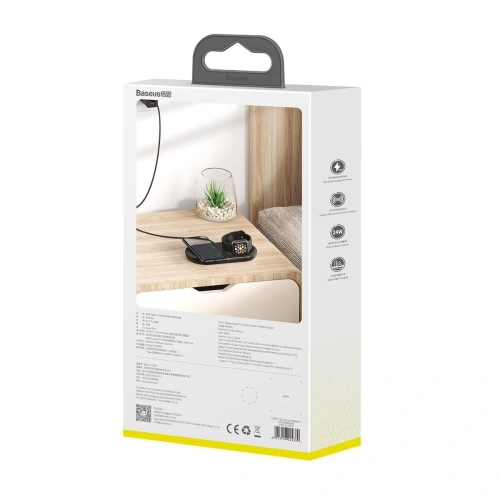 Kup Baseus Apple 2-in-1 drahtloses induktives Ladegerät Planet, Smartphone + Uhr, 24W (schwarz) - BSU1725BLK - {ean13} - Sklep Home Screen