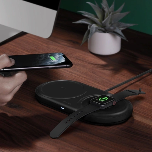 Kup Încărcător wireless inductiv 2 în 1 Baseus Planet, smartphone + Apple Watch, 24W (negru) - BSU1725BLK - {ean13} - Sklep Home Screen