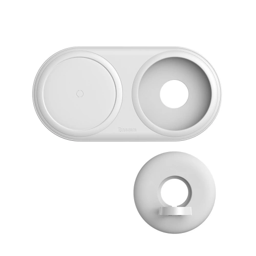 Buy 2in1 Baseus Planet wireless induction charger, smartphone + Apple Watch, 24W (white) - BSU1726WHT - {ean13} - Home Screen Store Europe