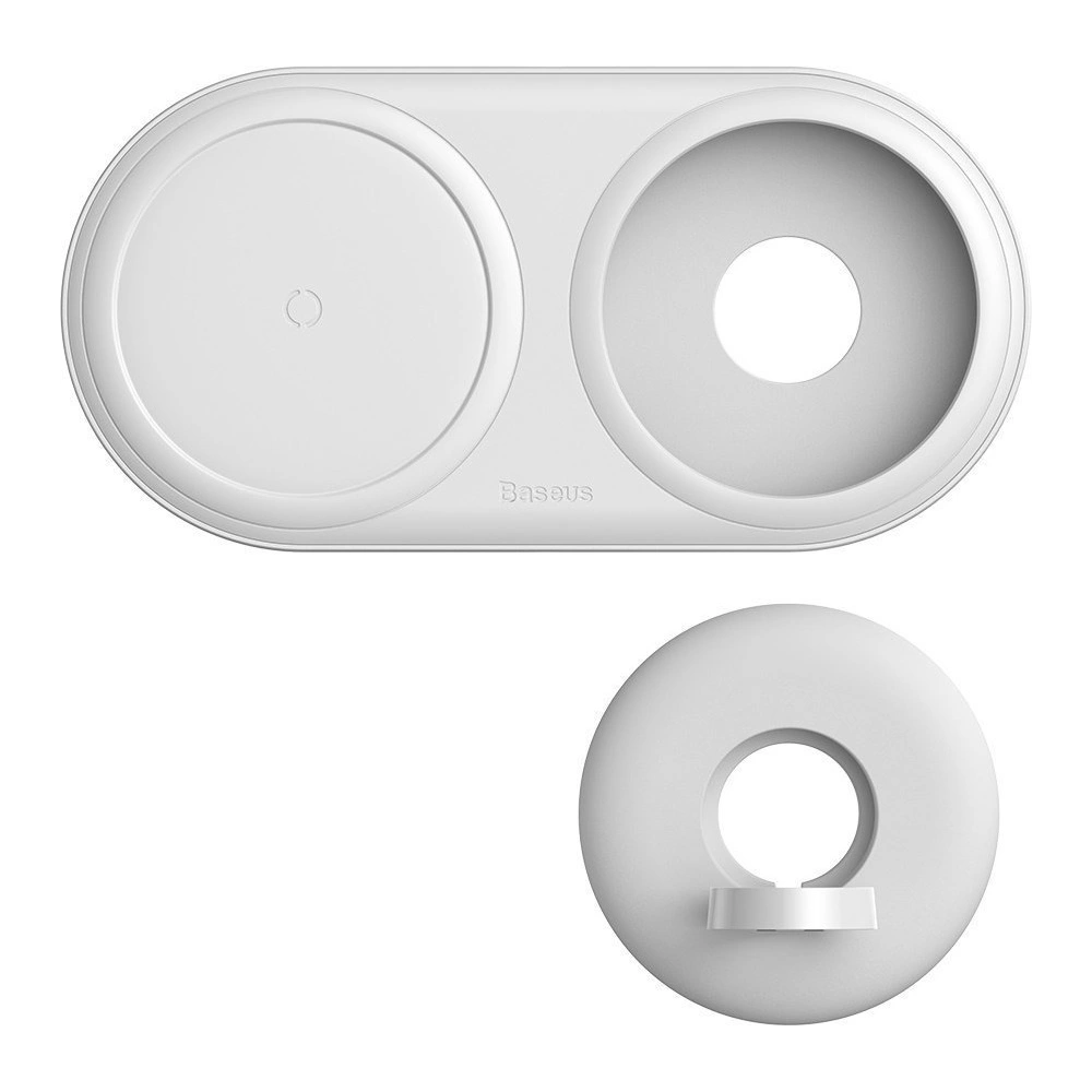 Bezprzewodowa ładowarka indukcyjna Baseus Planet, 2w1 24W, QC (biała)