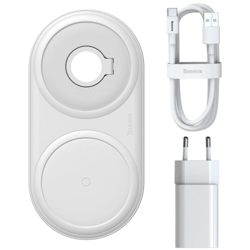 Kup Încărcător wireless inductiv Baseus Planet, 2in1 24W, QC (alb) - BSU1726WHT - {ean13} - Sklep Home Screen
