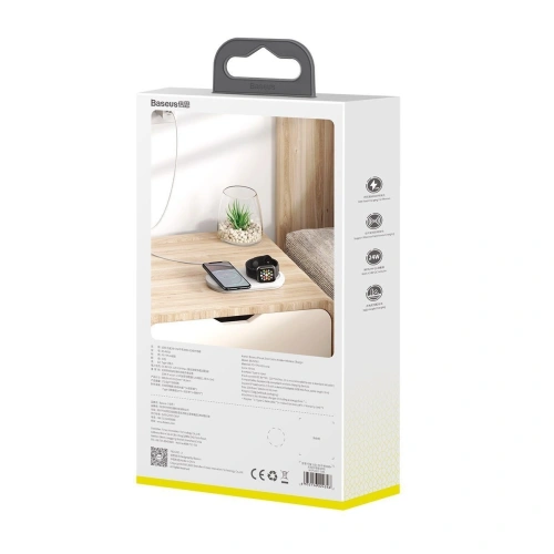 Buy 2in1 Baseus Planet wireless induction charger, smartphone + Apple Watch, 24W (white) - BSU1726WHT - {ean13} - Home Screen Store Europe