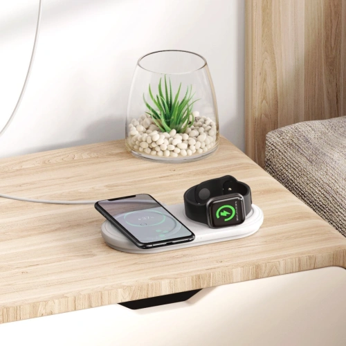 Kup Încărcător wireless inductiv Baseus Planet, 2in1 24W, QC (alb) - BSU1726WHT - {ean13} - Sklep Home Screen