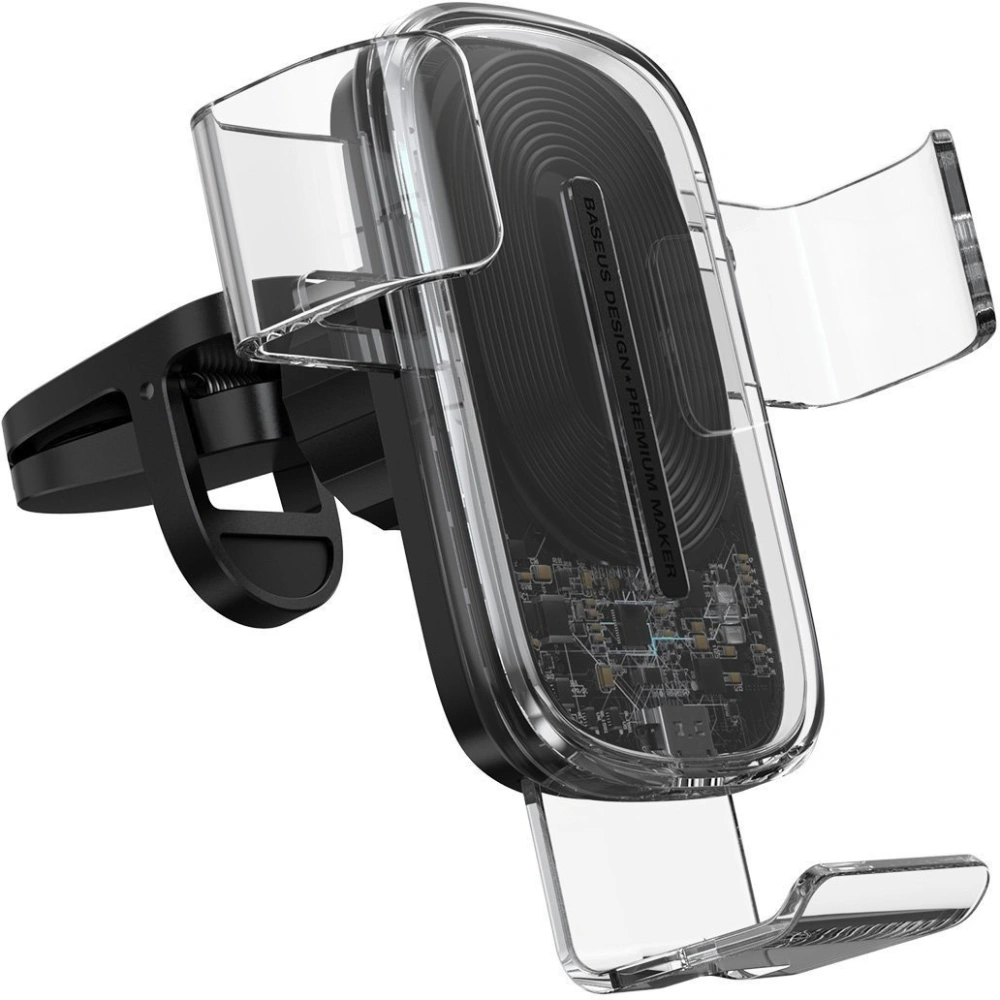 Uchwyt samochodowy grawitacyjny do telefonu Baseus Explore z ładowaniem bezprzewodowym 15W (przezroczysty)