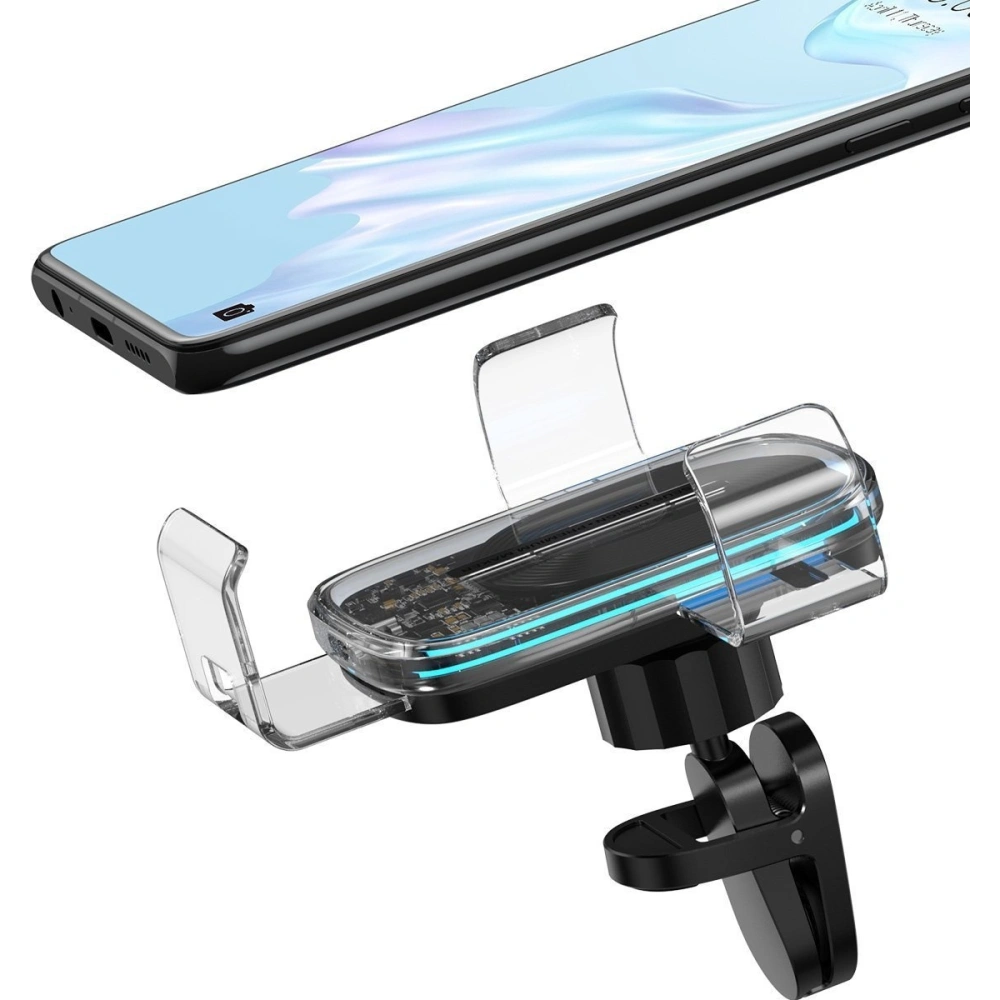 Uchwyt samochodowy grawitacyjny do telefonu Baseus Explore z ładowaniem bezprzewodowym 15W (przezroczysty)