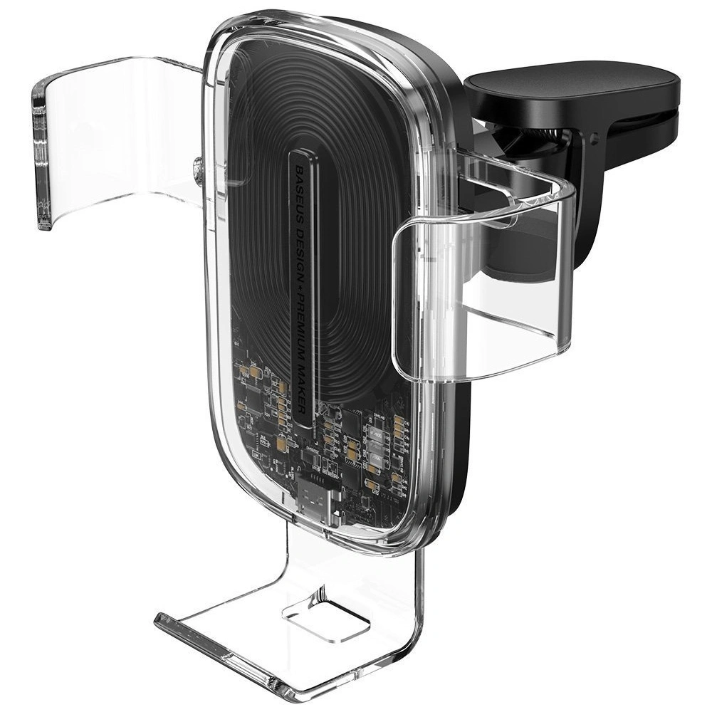 Uchwyt samochodowy grawitacyjny do telefonu Baseus Explore z ładowaniem bezprzewodowym 15W (przezroczysty)