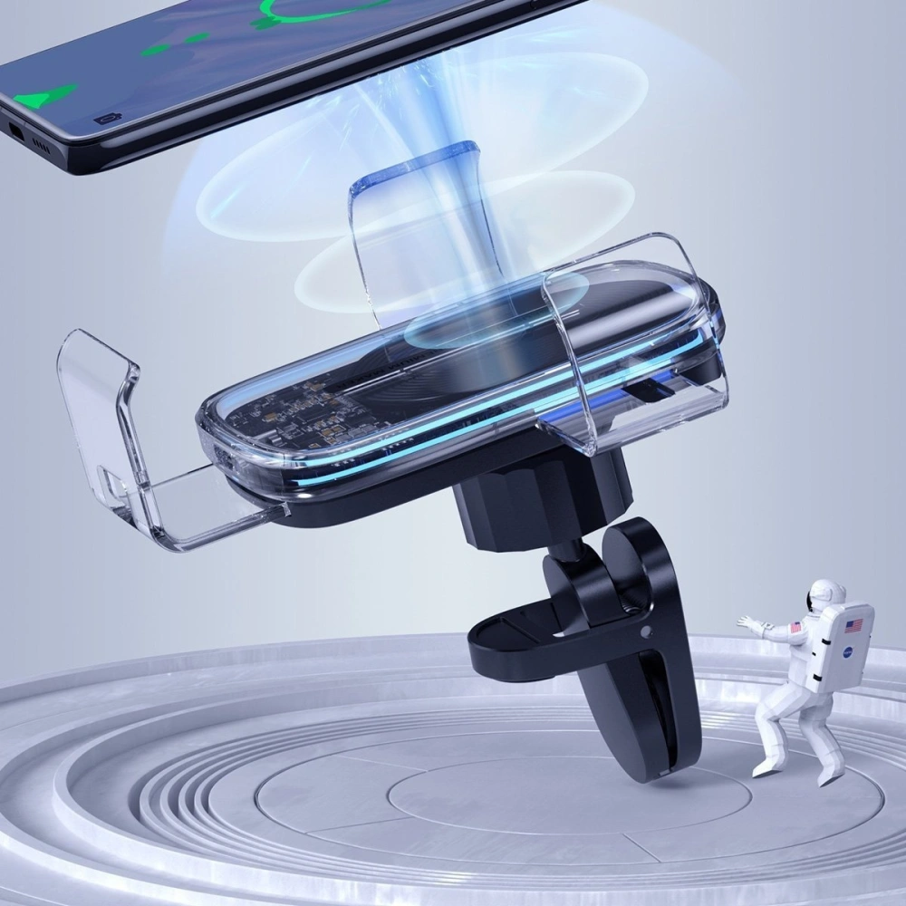 Uchwyt samochodowy grawitacyjny do telefonu Baseus Explore z ładowaniem bezprzewodowym 15W (przezroczysty)
